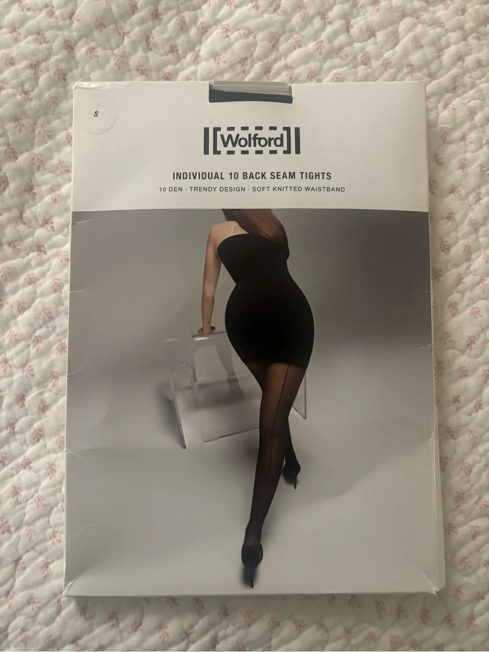 Wolford Black Individual 10 Back Seam Tights